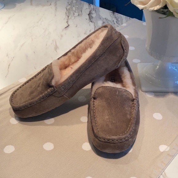 UGG Shoes - NIB UGG Ansley Walnut Suede Outdoor/Indoor Slippers